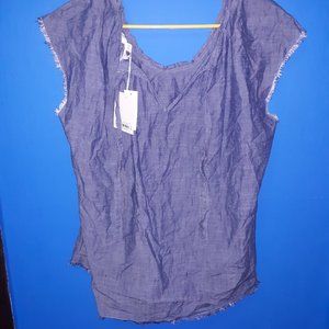 LC Lauren Conrad Pleated Peasant Top